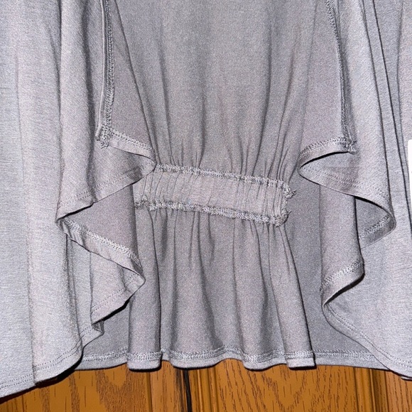 NWT! Covington Sterling Grey Ruched Long Sleeve Open Front Draped Shrug Cardigan - Picture 11 of 15